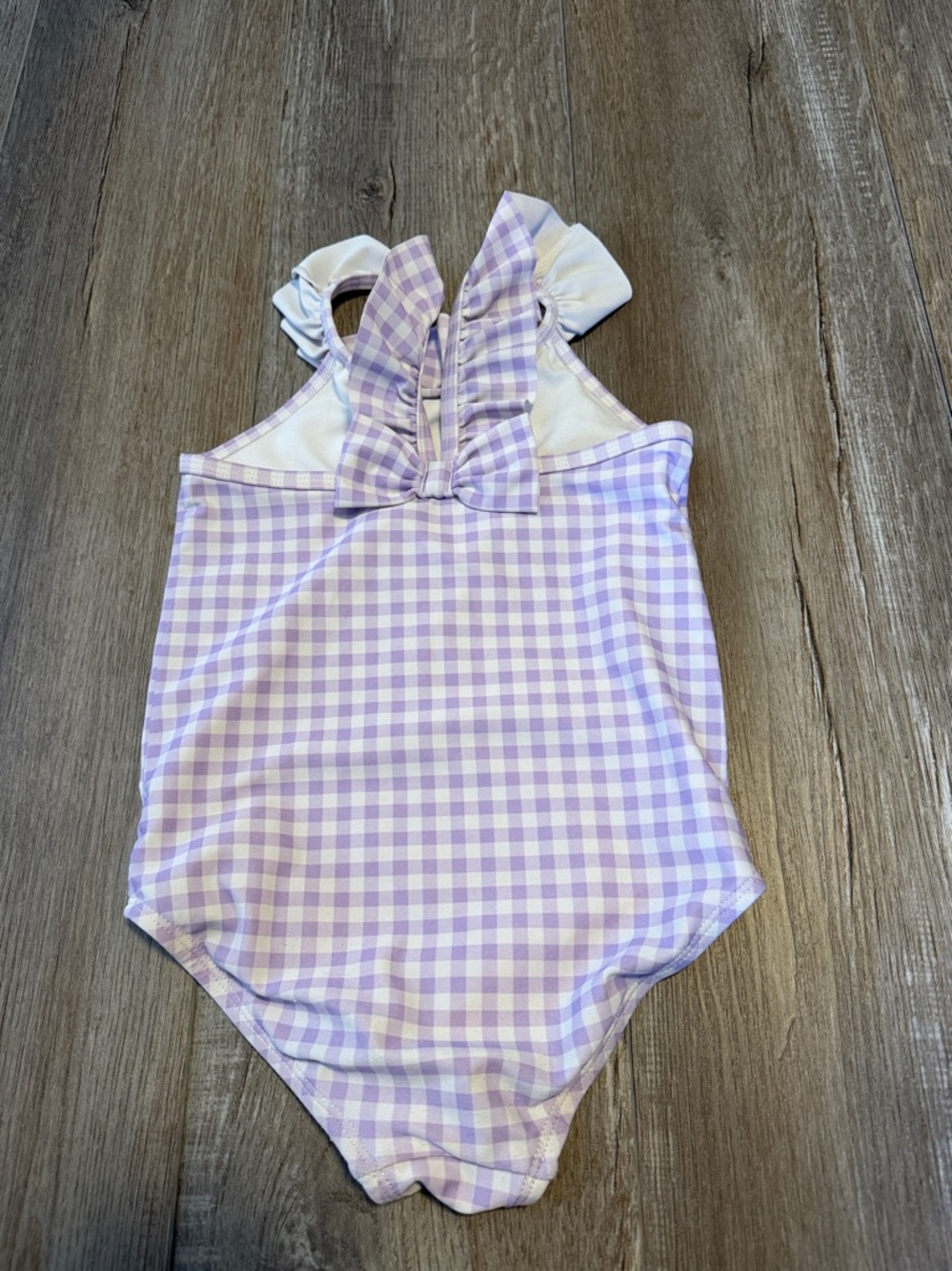 Carter's Lavender Gingham Ruffle One-Piece Swimsuit - Picture 3 of 4